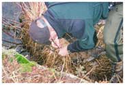 CO Matt Eberly found an unmarked  trap with a live muskrat in it. First he tried to pick the lock open, to release the animal. When that failed he ended up having to euthanize the creature. Day before deer season, 2005,  in Keeweenaw County.