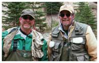 The Peterson Brothers, Bob (l) and Dave (r). In my writings I sometimes talk about Bob who we all know as Robochef. Actually I invited them over for dinner and they showed up in their waders. Swedes....